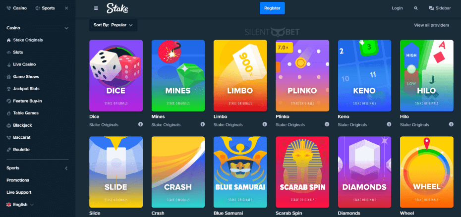Ποιά παιχνίδια μπορείτε να παίξετε στο Stake Casino;